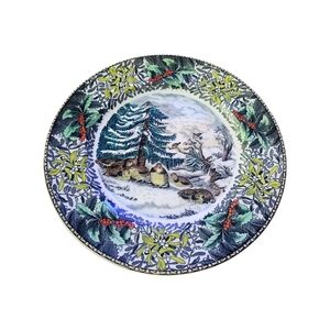 Antique Adams China Winter Scene ~Snowed Up Ruffed Grouse In Winter~Dinner Plate